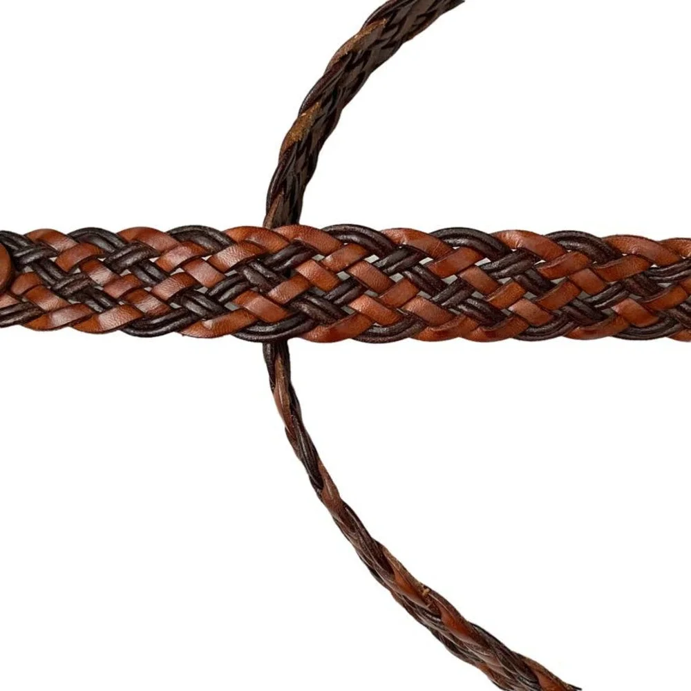 Coach Braided Woven Leather Belt in British Tan Size 42/105